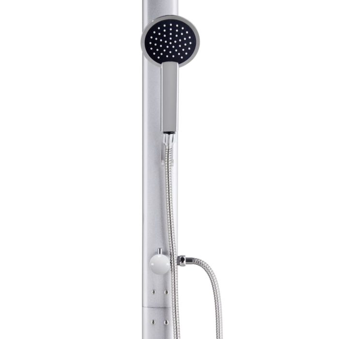 vidaXL Hagedusj med brunt dusjbrett 220 cm aluminium