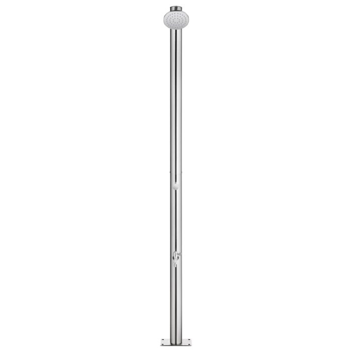 vidaXL Hagedusj med grått dusjbrett 220 cm rustfritt stål