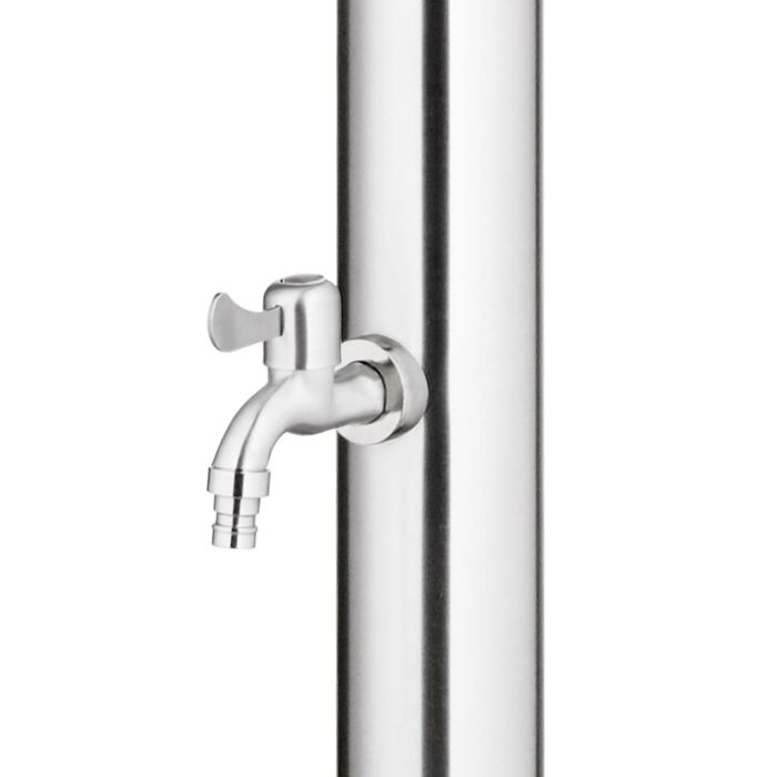 vidaXL Hagedusj med grått dusjbrett 220 cm rustfritt stål