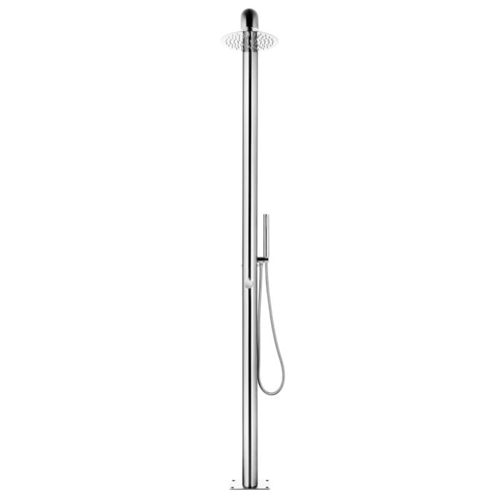 vidaXL Hagedusj med grått dusjbrett 230 cm rustfritt stål