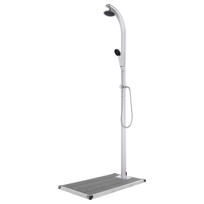 vidaXL Hagedusj med grått dusjbrett 220 cm aluminium
