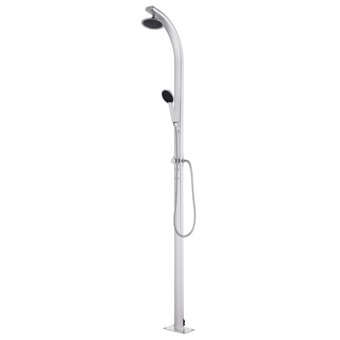 vidaXL Hagedusj med grått dusjbrett 220 cm aluminium