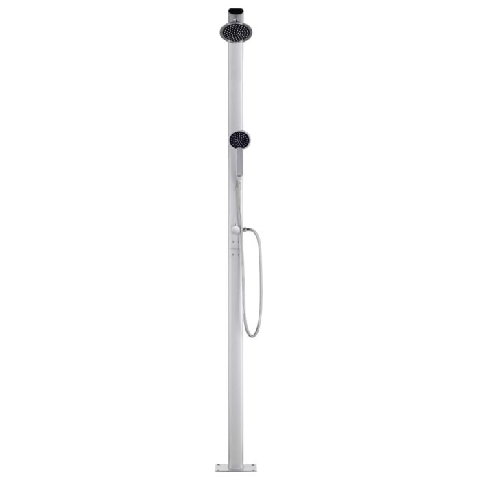 vidaXL Hagedusj med grått dusjbrett 220 cm aluminium