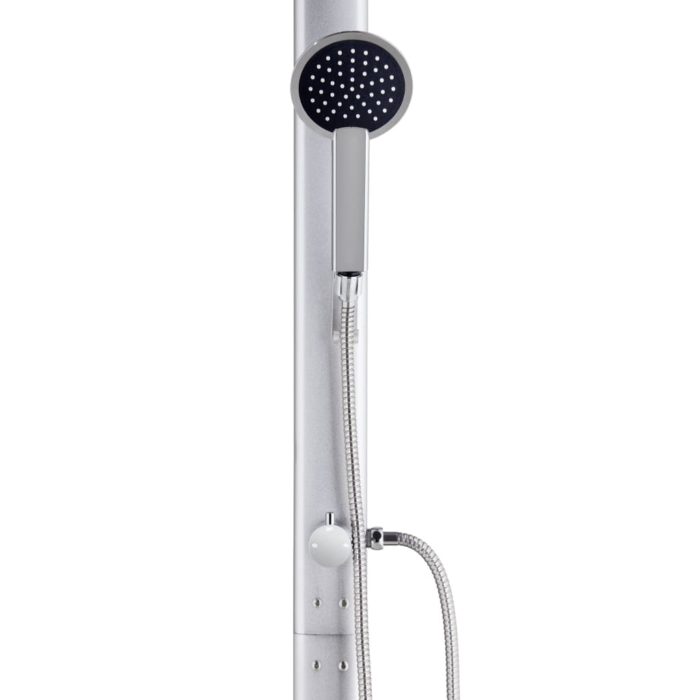 vidaXL Hagedusj med grått dusjbrett 220 cm aluminium
