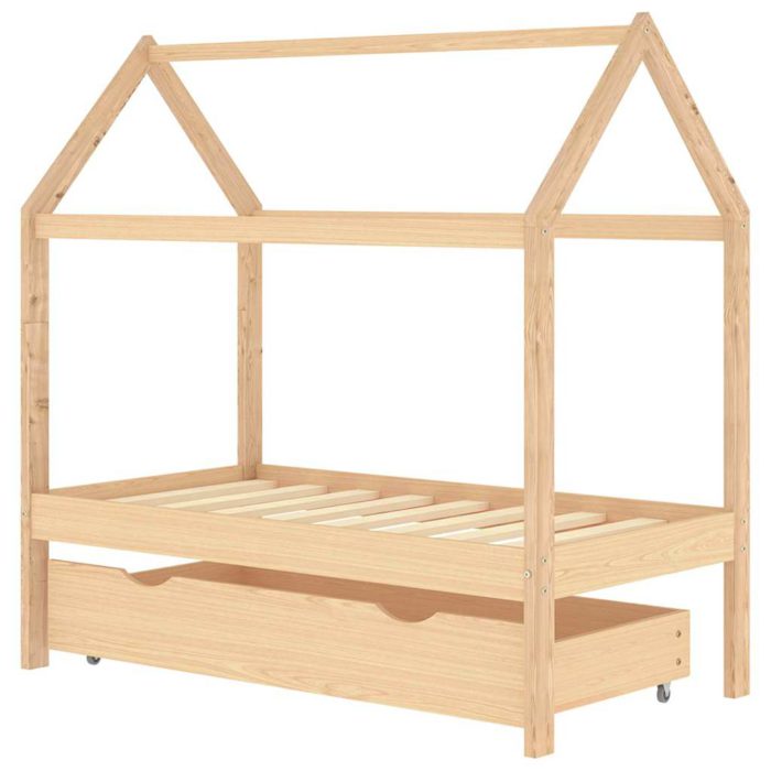 vidaXL Ramme for barneseng med skuff heltre furu 70×140 cm