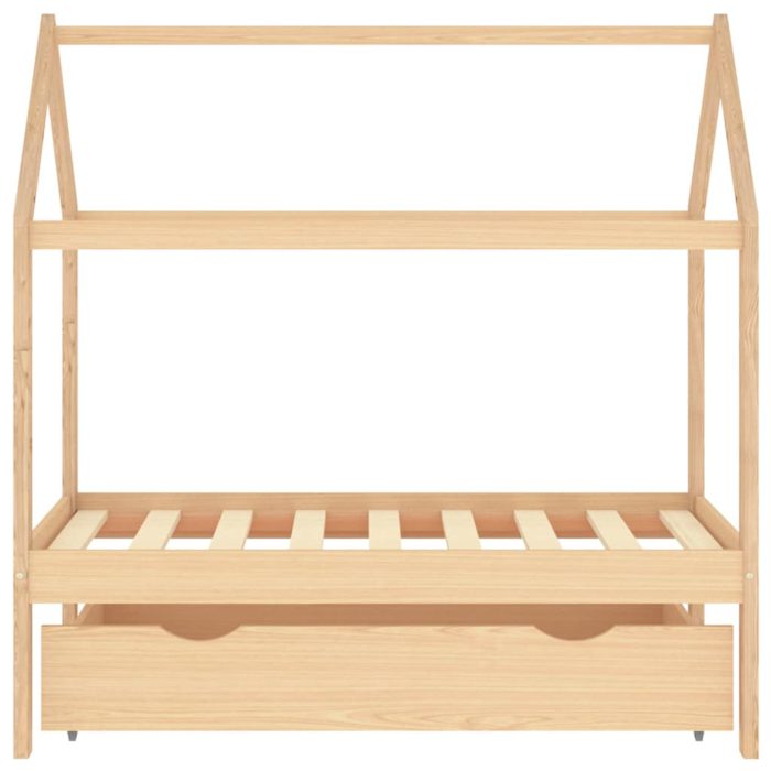 vidaXL Ramme for barneseng med skuff heltre furu 70×140 cm