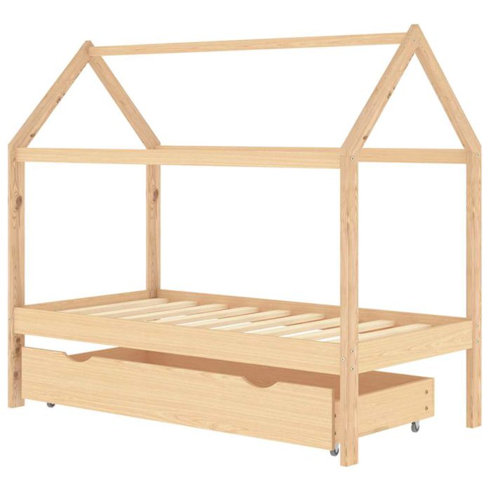 vidaXL Ramme for barneseng med skuff heltre furu 80×160 cm