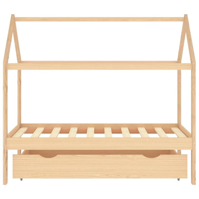 vidaXL Ramme for barneseng med skuff heltre furu 80×160 cm