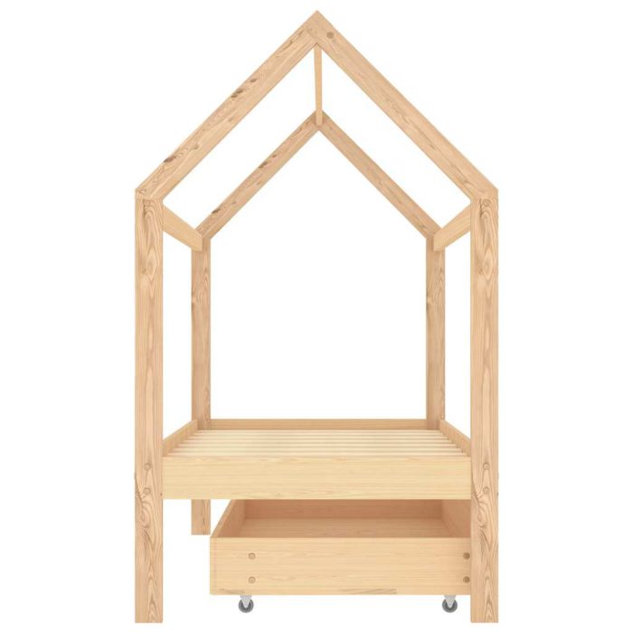 vidaXL Ramme for barneseng med skuff heltre furu 80×160 cm