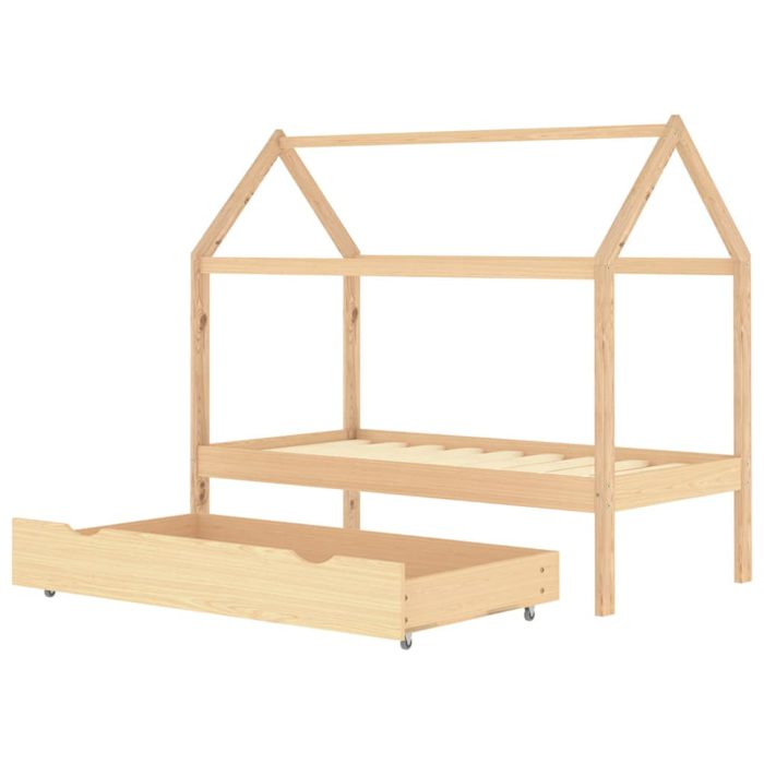 vidaXL Ramme for barneseng med skuff heltre furu 80×160 cm