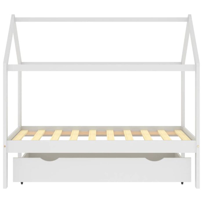 vidaXL Ramme for barneseng med skuff heltre furu hvit 80×160 cm