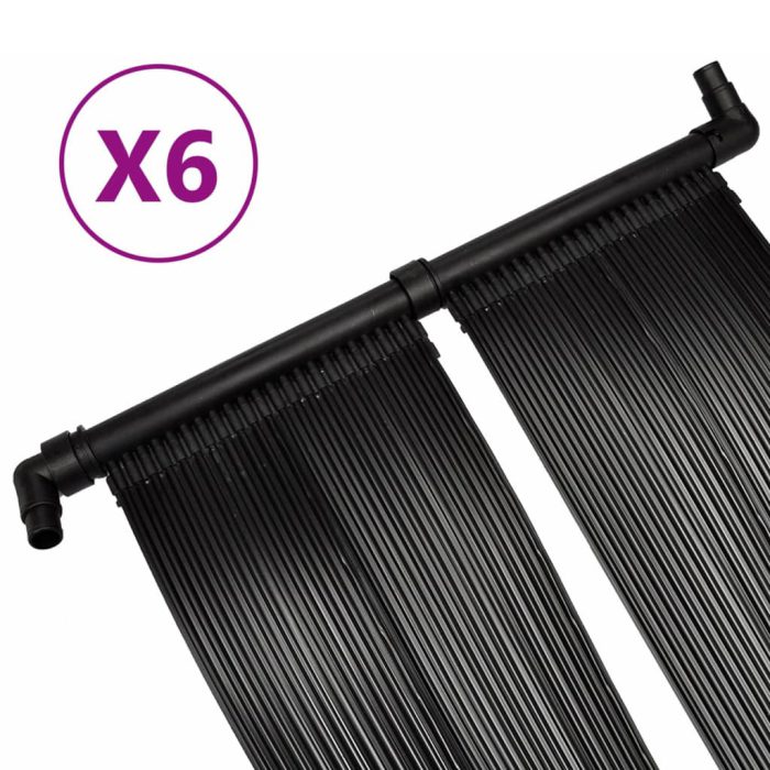 vidaXL Soldrevne bassengvarmerpaneler 6 stk 80×620 cm