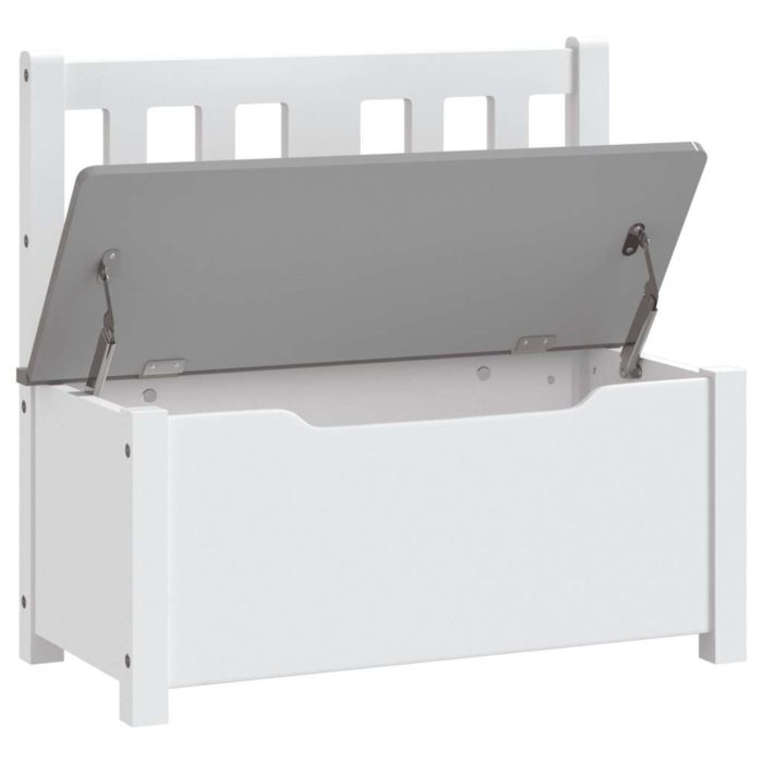 vidaXL Oppbevaringsbenk for barn hvit og grå 60x30x55 cm MDF