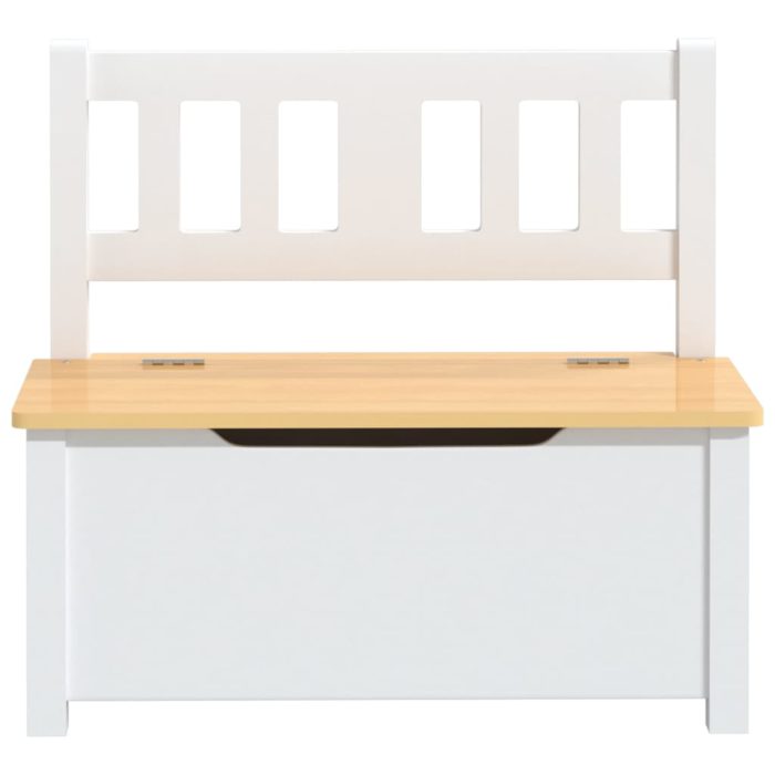 vidaXL Oppbevaringsbenk for barn hvit og beige 60x30x55 cm MDF