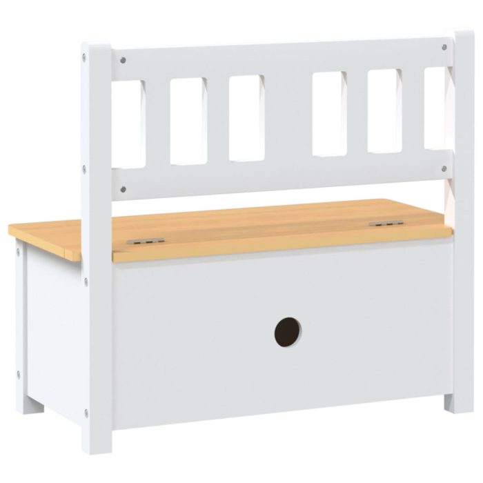 vidaXL Oppbevaringsbenk for barn hvit og beige 60x30x55 cm MDF