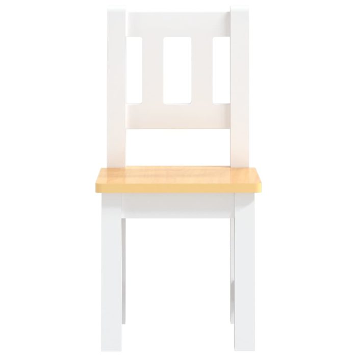 vidaXL Bord- og stolsett for barn 3 deler hvit og beige MDF