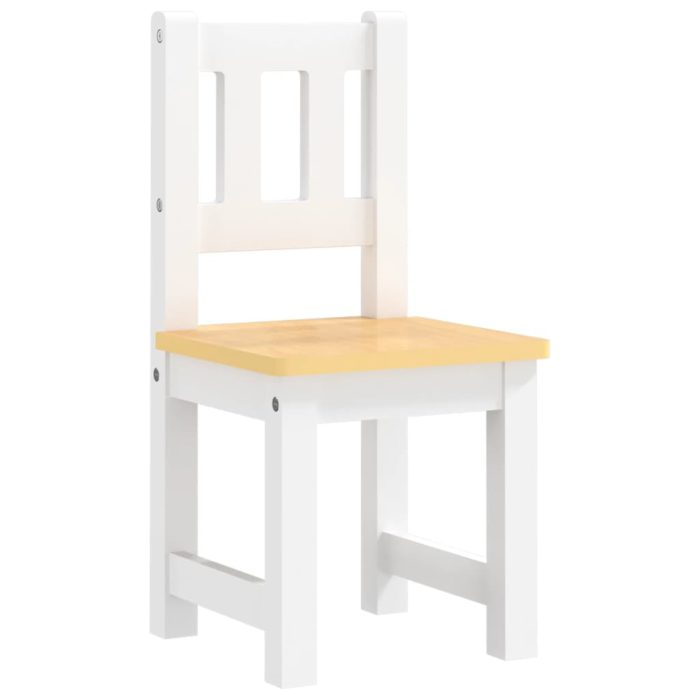 vidaXL Bord- og stolsett for barn 4 deler hvit og beige MDF