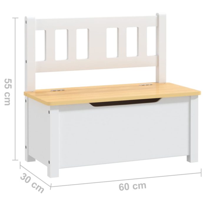 vidaXL Bord- og stolsett for barn 4 deler hvit og beige MDF