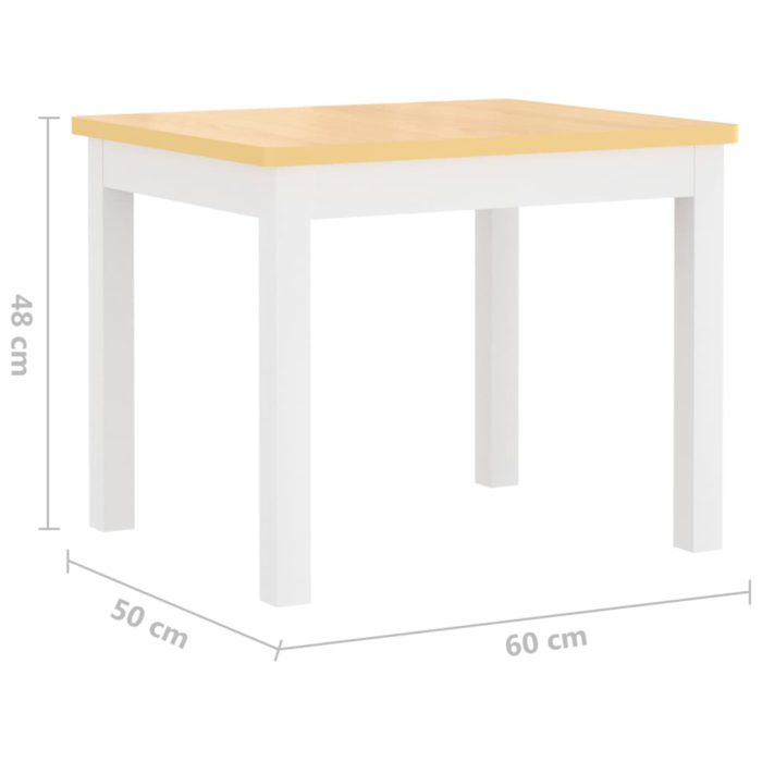 vidaXL Bord- og stolsett for barn 4 deler hvit og beige MDF