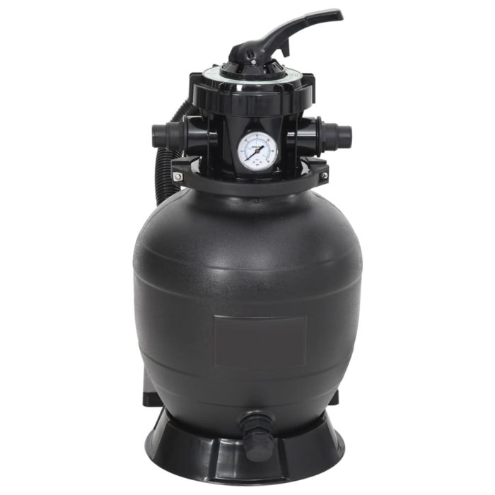 vidaXL Sandfilter for basseng med 6-veis ventil svart