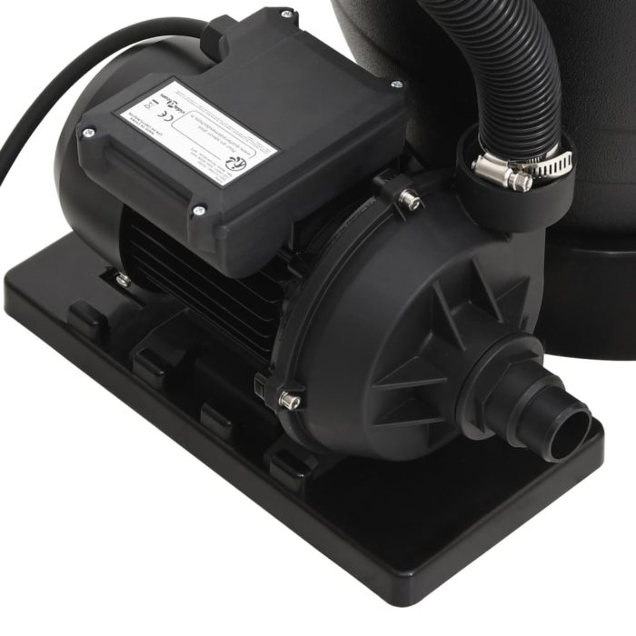 vidaXL Sandfilter for basseng med 6-veis ventil svart