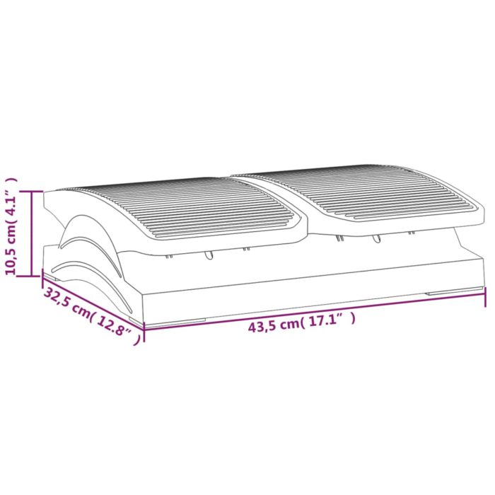 vidaXL Fotstøtte svart 43,5×32,5×10,5 cm