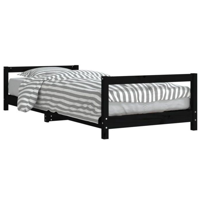 vidaXL Barnesengeramme svart 80×200 cm heltre furu