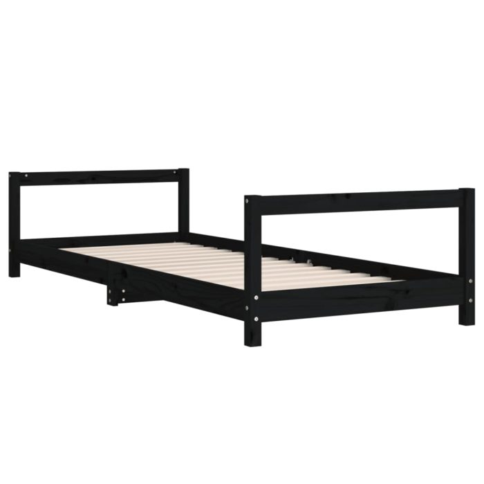 vidaXL Barnesengeramme svart 80×200 cm heltre furu