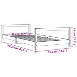 vidaXL Barnesengeramme 90×200 cm heltre furu