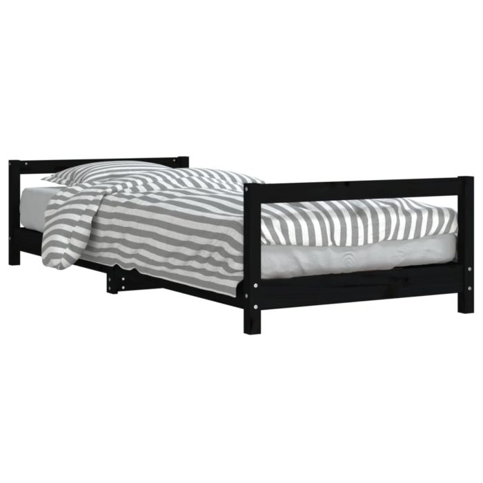 vidaXL Barnesengeramme svart 90×200 cm heltre furu
