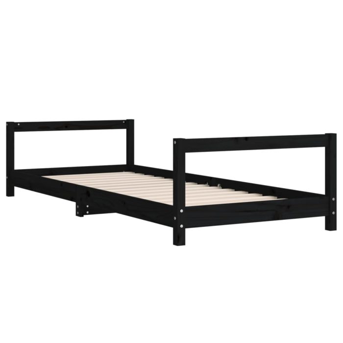 vidaXL Barnesengeramme svart 90×200 cm heltre furu