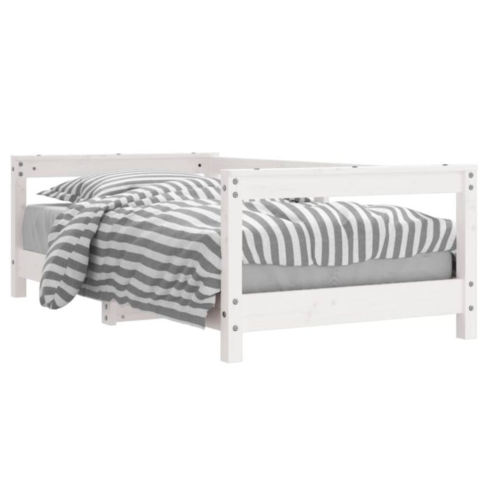 vidaXL Barnesengeramme hvit 70×140 cm heltre furu