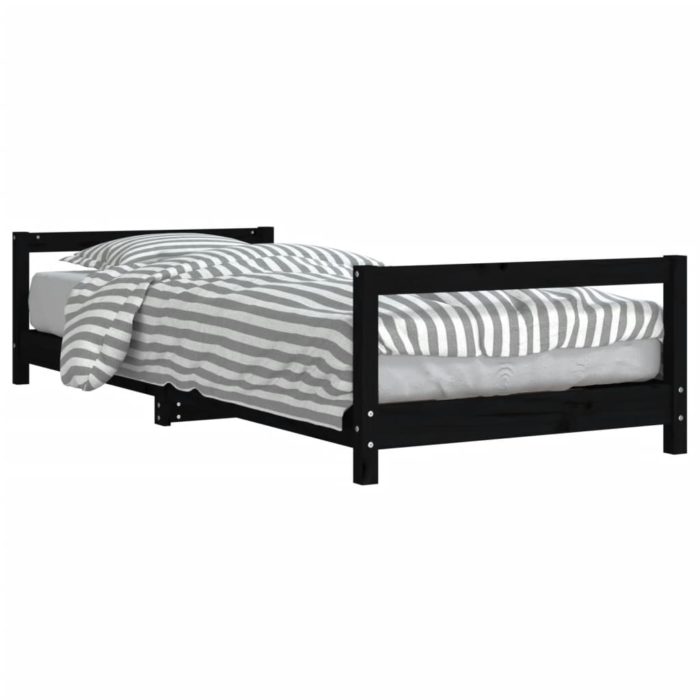 vidaXL Barnesengeramme svart 90×190 cm heltre furu