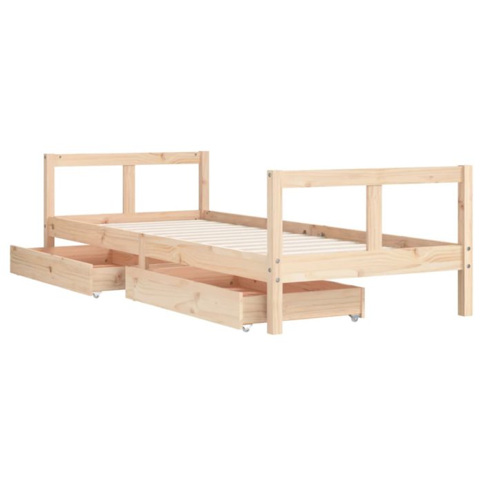 vidaXL Barnesengeramme med skuffer 80×200 cm heltre furu