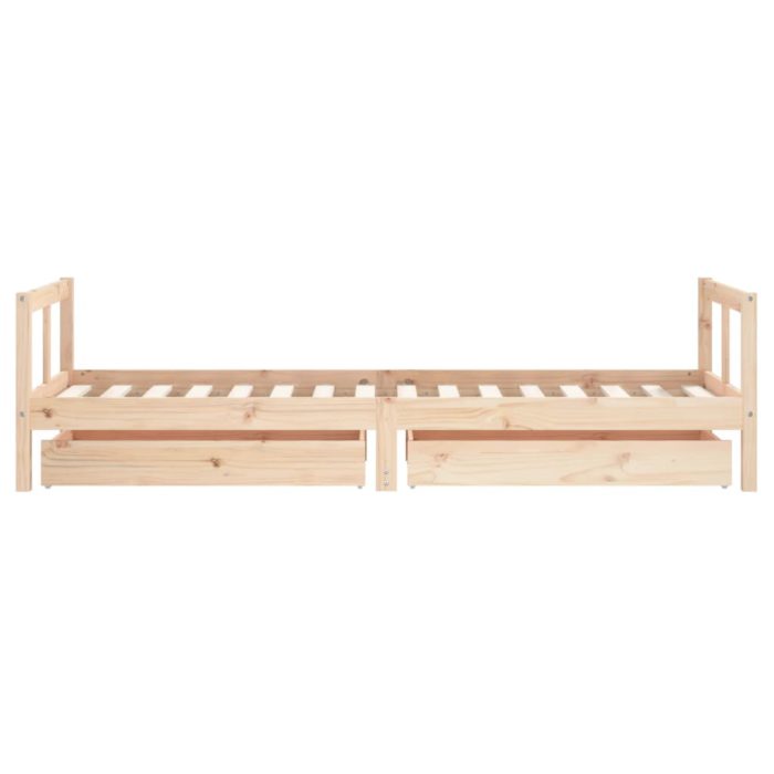 vidaXL Barnesengeramme med skuffer 80×200 cm heltre furu