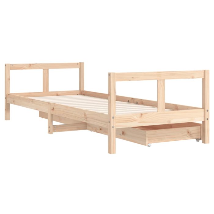vidaXL Barnesengeramme med skuffer 80×200 cm heltre furu