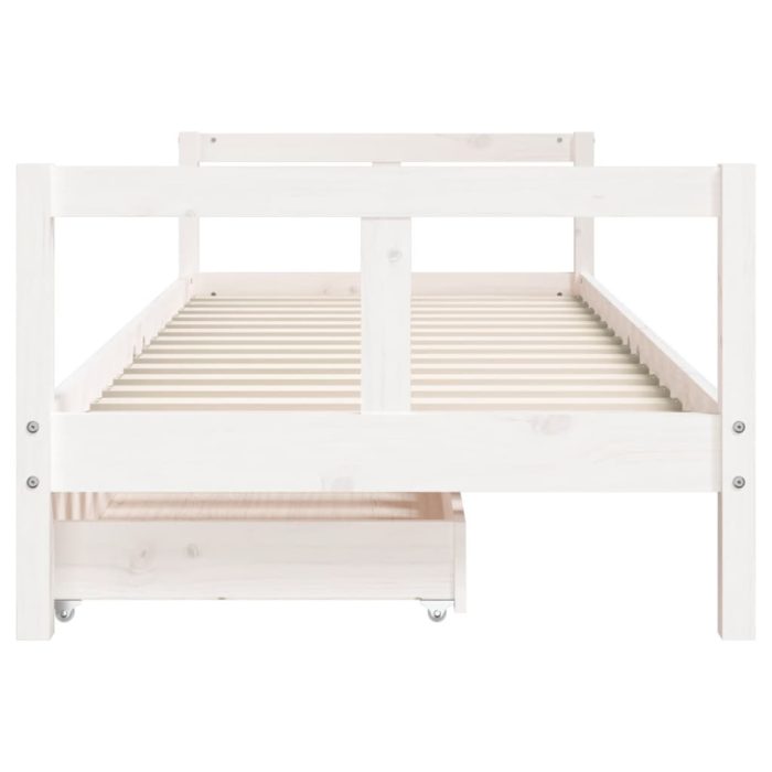 vidaXL Barnesengeramme med skuffer hvit 80×200 cm heltre furu