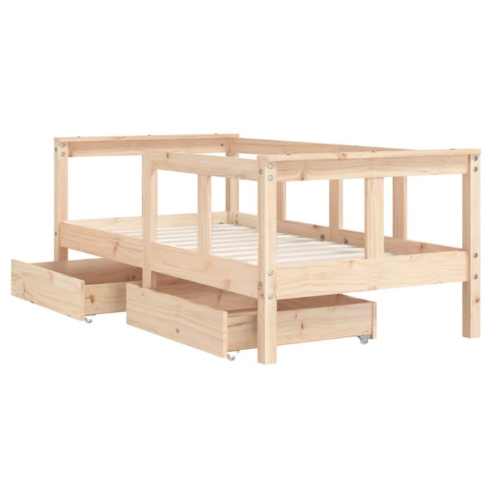 vidaXL Barnesengeramme med skuffer 70×140 cm heltre furu