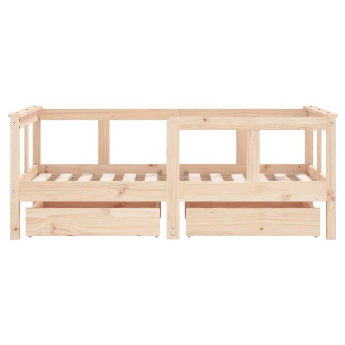 vidaXL Barnesengeramme med skuffer 70×140 cm heltre furu