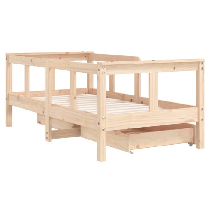 vidaXL Barnesengeramme med skuffer 70×140 cm heltre furu