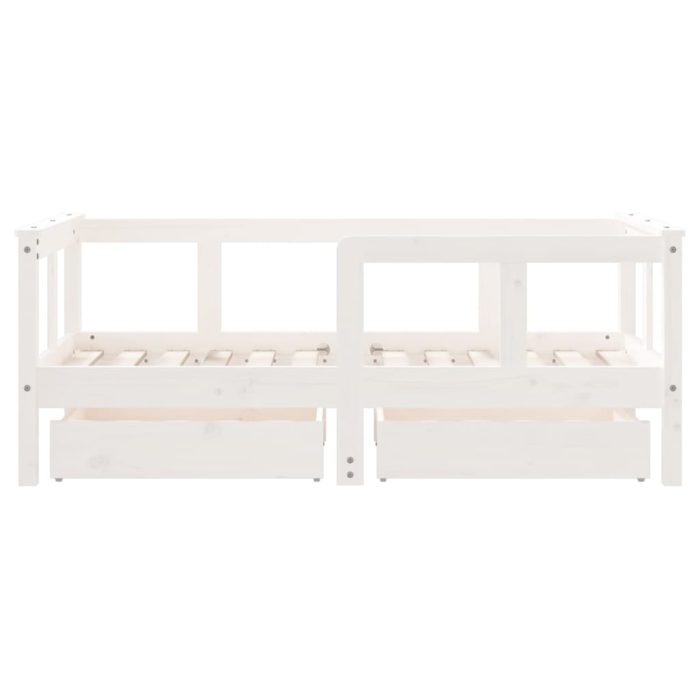 vidaXL Barnesengeramme med skuffer hvit 70×140 cm heltre furu