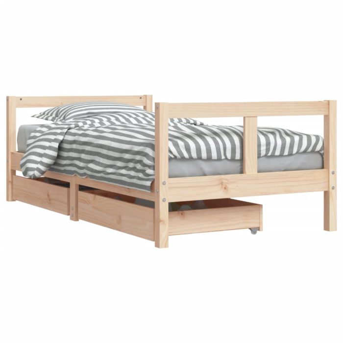 vidaXL Barnesengeramme med skuffer 80×160 cm heltre furu