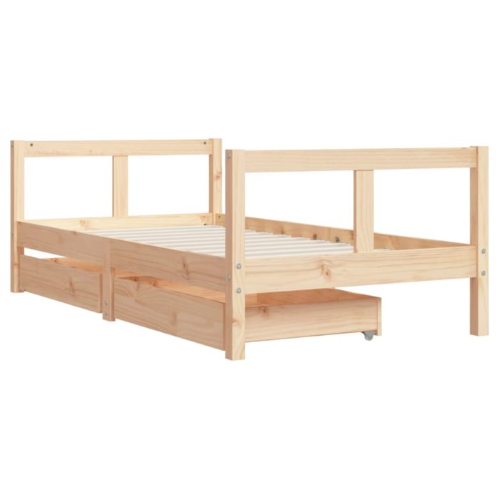 vidaXL Barnesengeramme med skuffer 80×160 cm heltre furu