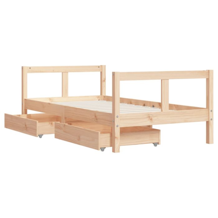 vidaXL Barnesengeramme med skuffer 80×160 cm heltre furu