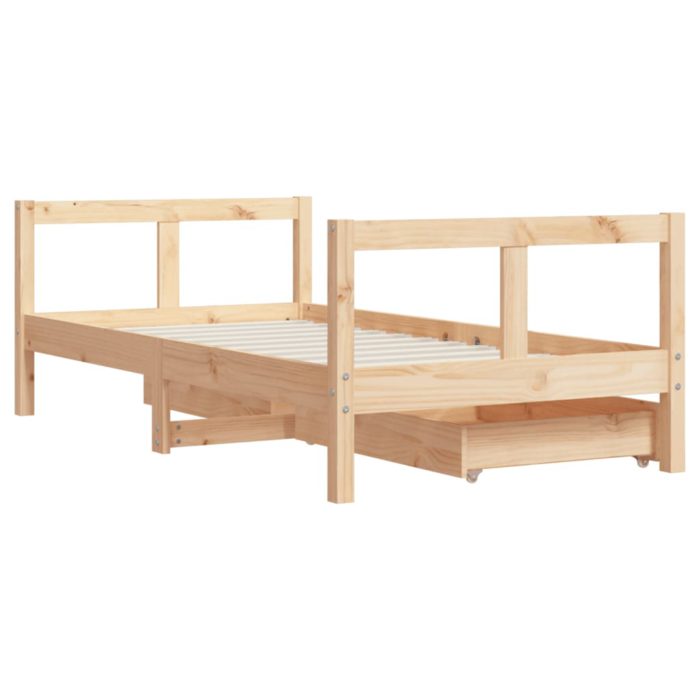 vidaXL Barnesengeramme med skuffer 80×160 cm heltre furu