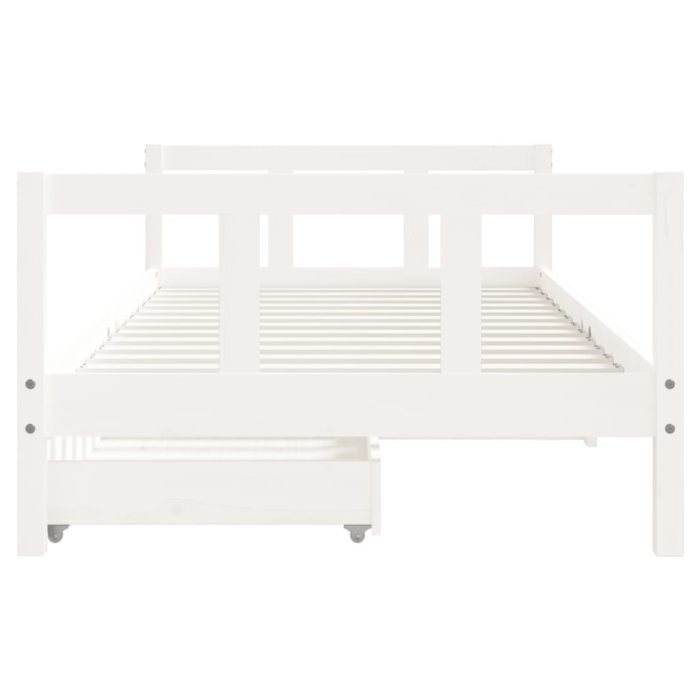 vidaXL Barnesengeramme med skuffer hvit 90×190 cm heltre furu