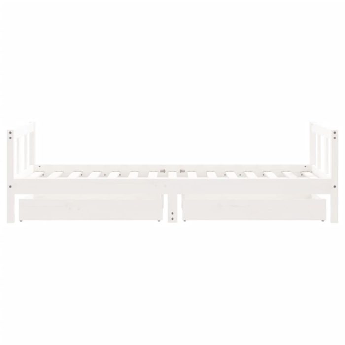vidaXL Barnesengeramme med skuffer hvit 90×190 cm heltre furu