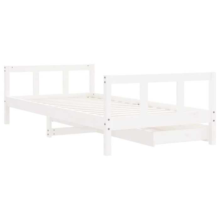 vidaXL Barnesengeramme med skuffer hvit 90×190 cm heltre furu