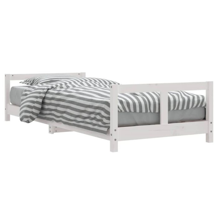 vidaXL Barnesengeramme hvit 80×200 cm heltre furu
