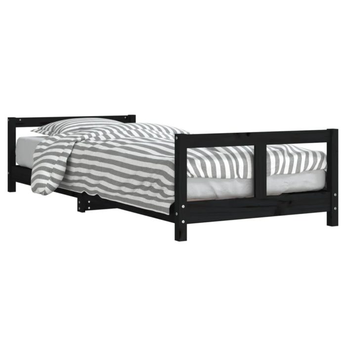 vidaXL Barnesengeramme svart 80×200 cm heltre furu